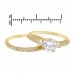 5.80 CTW Cz G-Plated S-Silver Wedding Ring Set